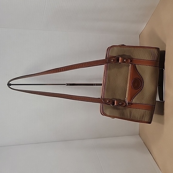 Vintage Dooney & Bourke Taupe Pebbled Leather Satchel / Shoulderbag / Purse - Picture 2 of 14